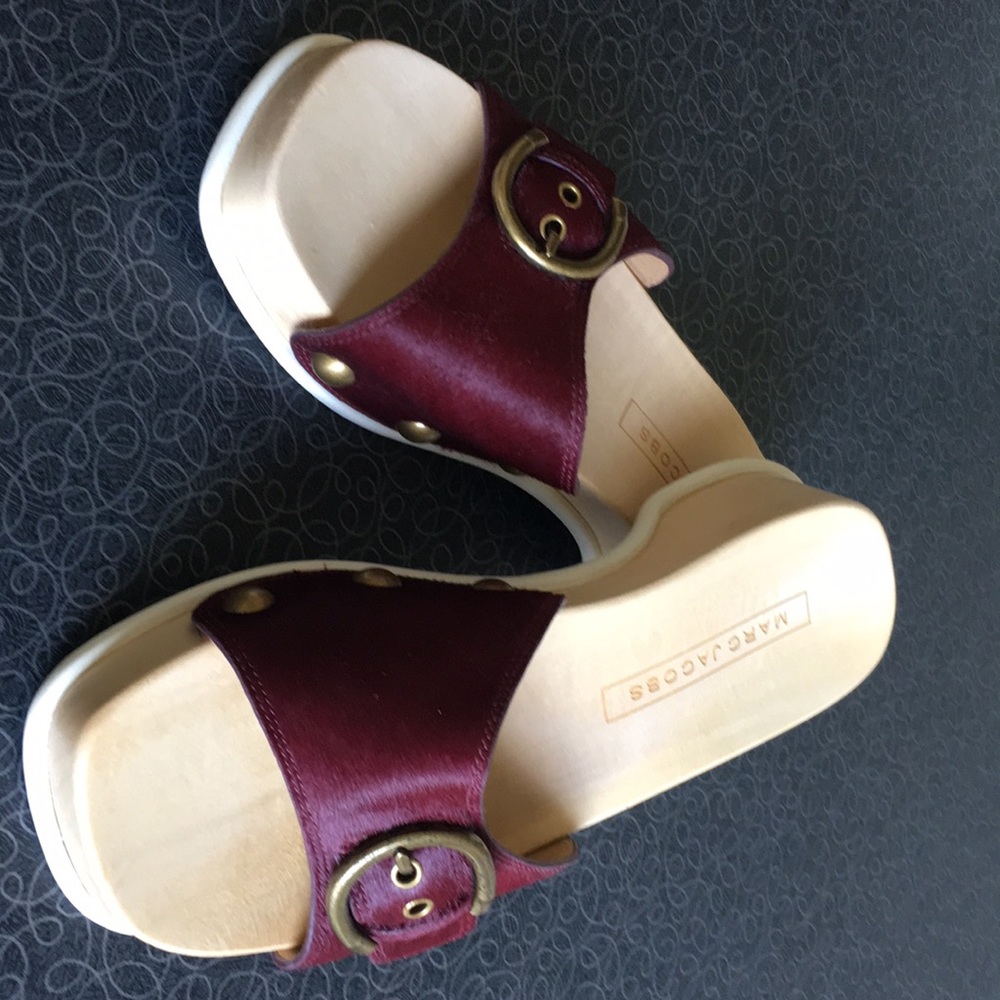 New Marc Jacobs slide clog sandals -burgundy